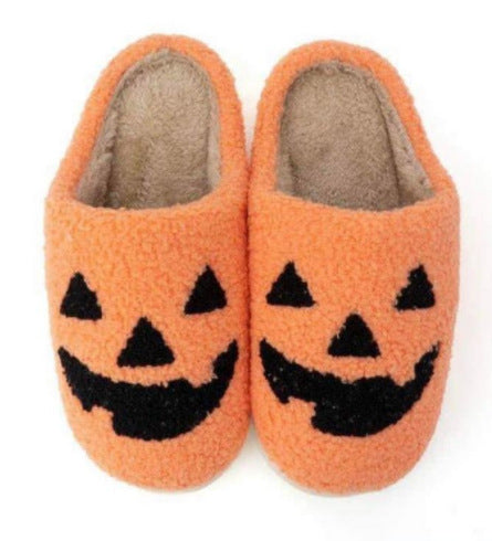 Halloween Pumpkin Cotton Slippers For Women