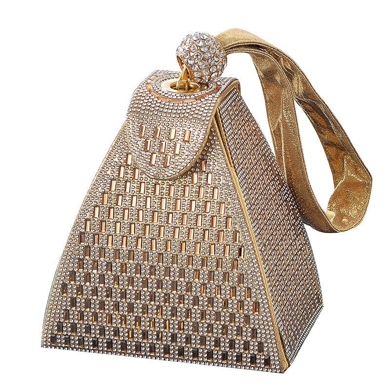 Triangle Rhinestone Covered Handbag for Women