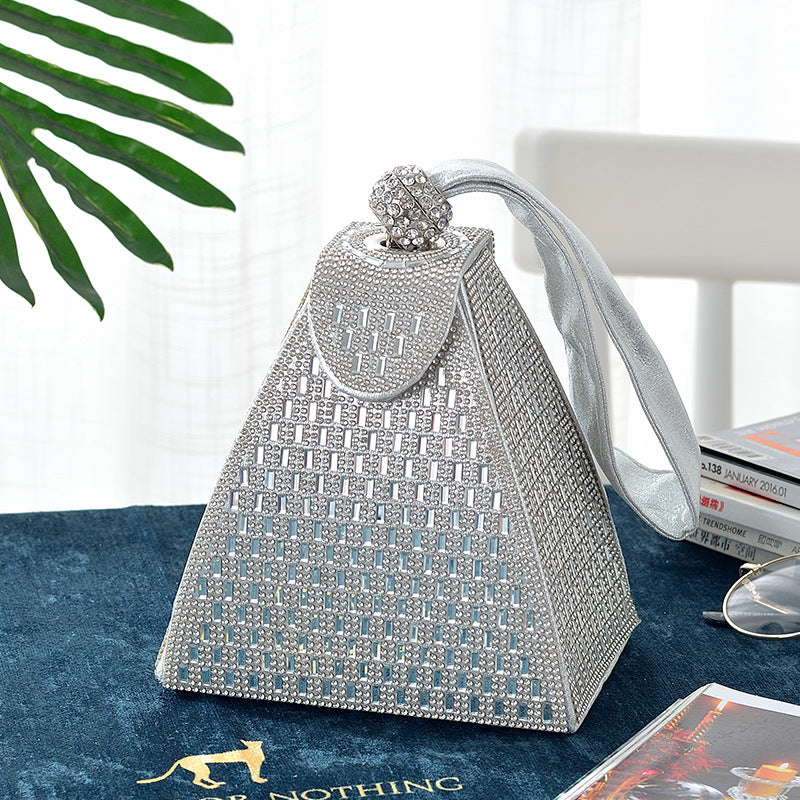 Triangle Rhinestone Covered Handbag for Women