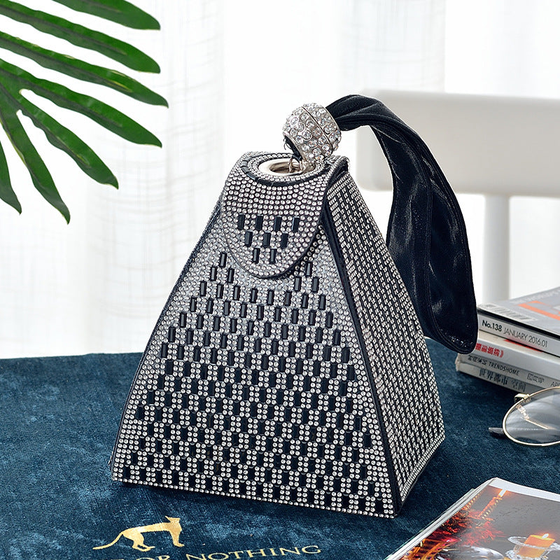 Triangle Rhinestone Covered Handbag for Women