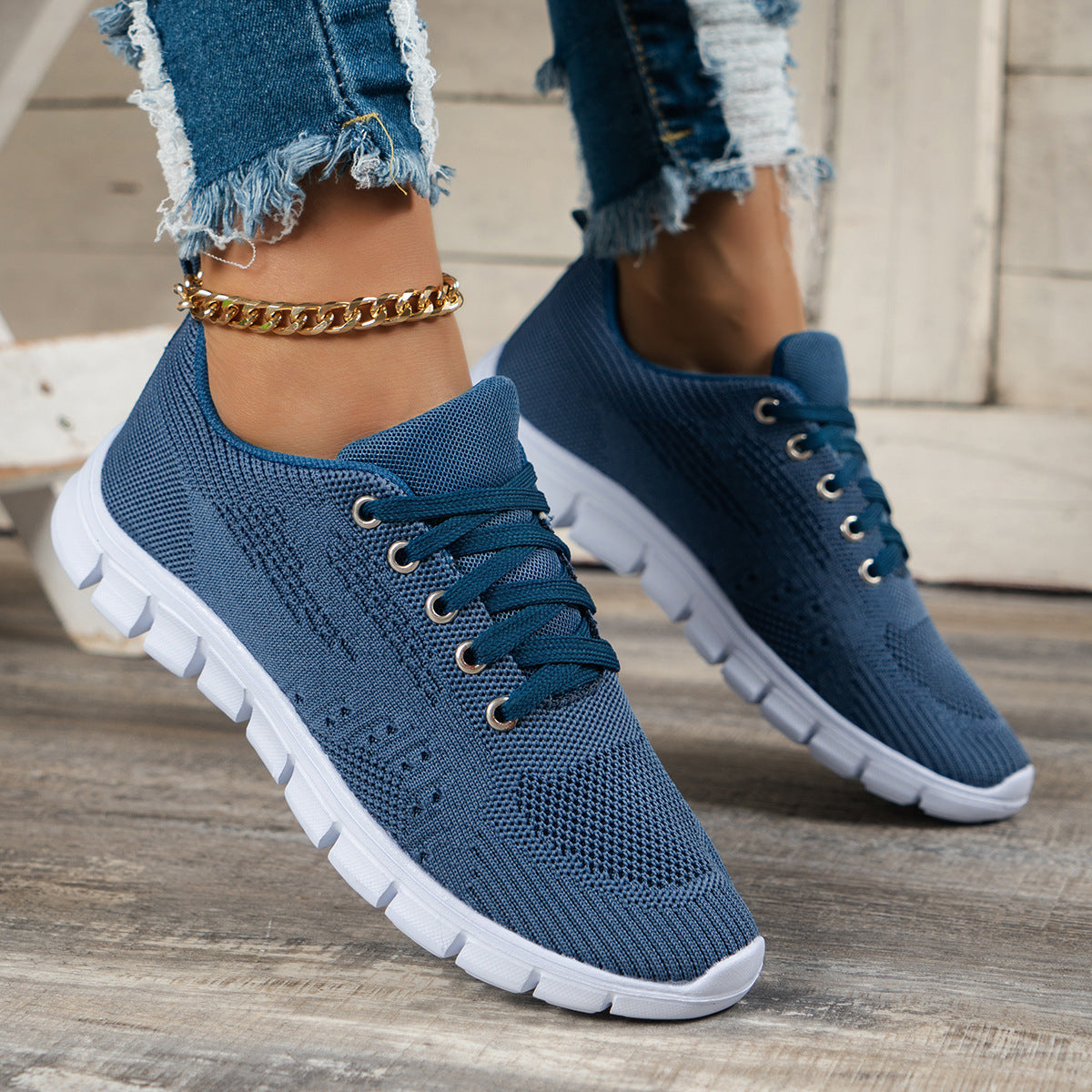 Women's Fashion Blue Running Soft Bottom Comfortable Shoes