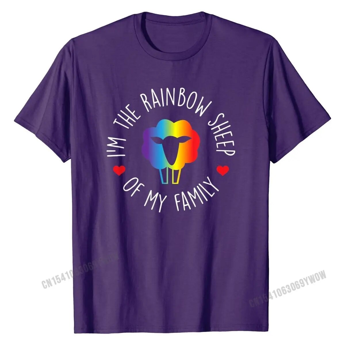 Rainbow Sheep Retro Short Sleeve Tee Shirt Cotton Tops