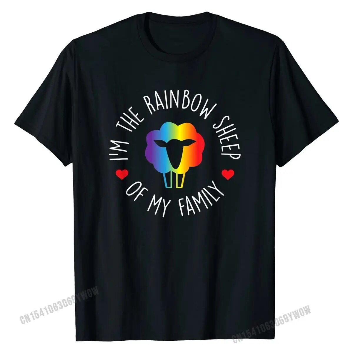 Rainbow Sheep Retro Short Sleeve Tee Shirt Cotton Tops