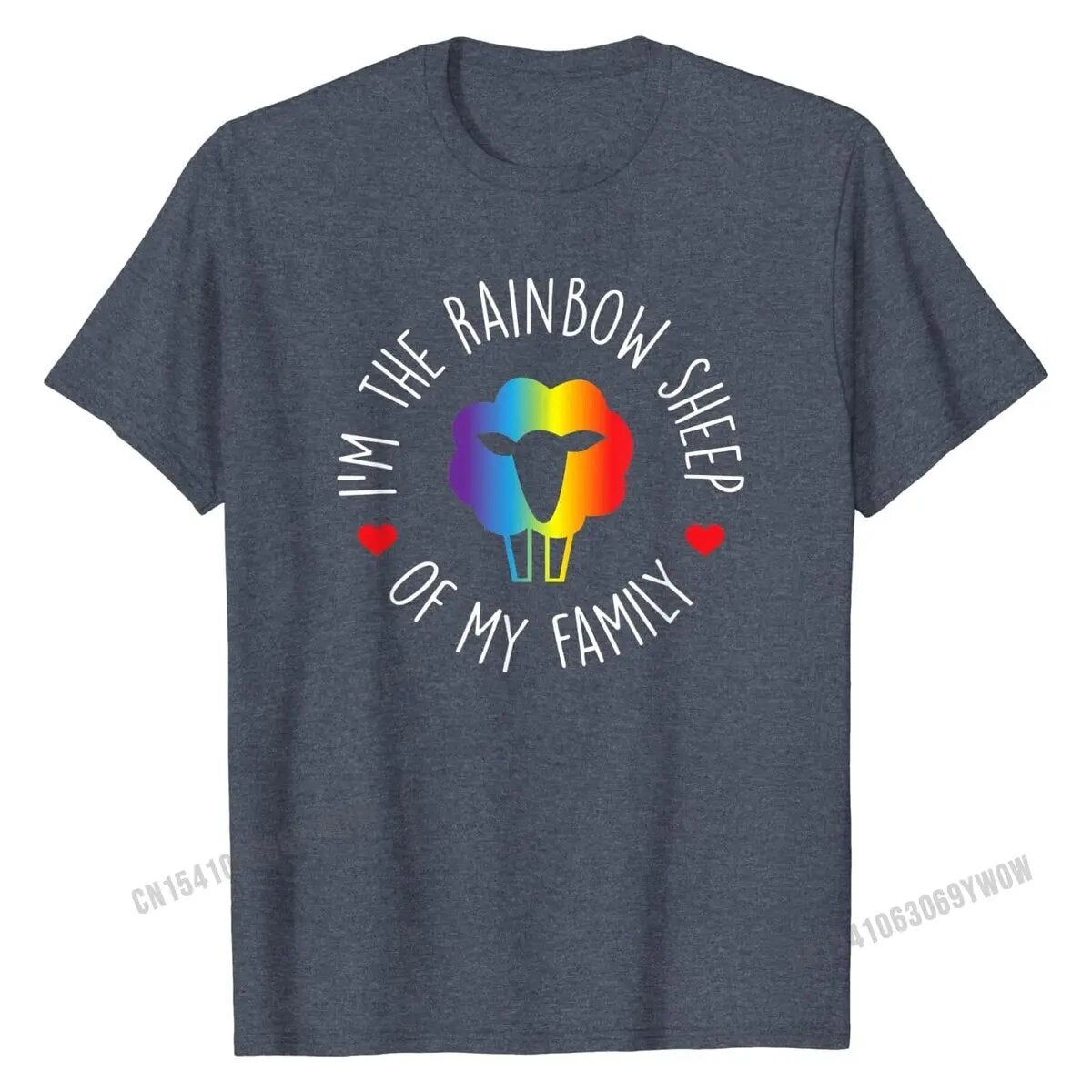 Rainbow Sheep Retro Short Sleeve Tee Shirt Cotton Tops