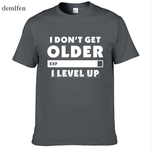 Men's I Don't Get Older I Level Up Cotton Tee Shirt