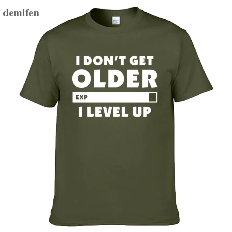 Men's I Don't Get Older I Level Up Cotton Tee Shirt