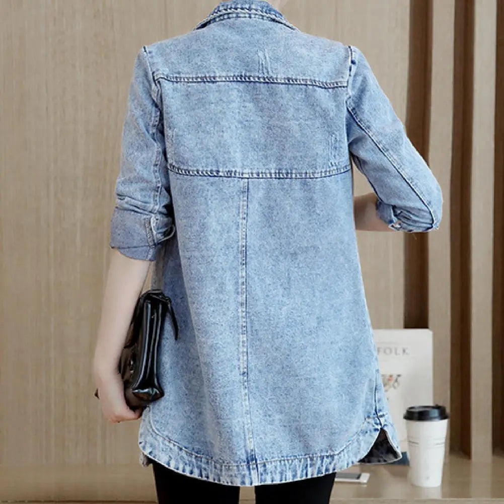 Women's Long Denim Fashion Jacket