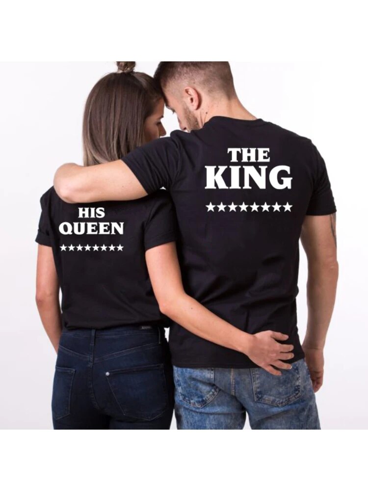 The Queen and The King Men's and Women's Cotton Short Sleeve Tee Shirt Tops