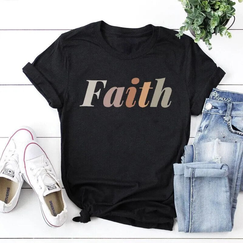 Female Christian Faith Short Sleeve Tee Shirt