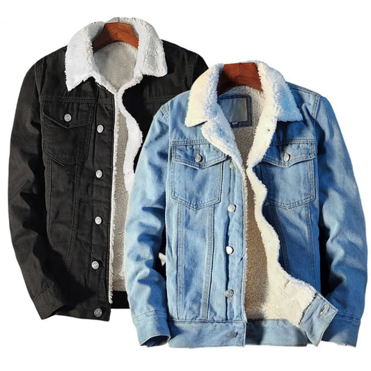 Men's Fleece Lined Denim Jacket Coat