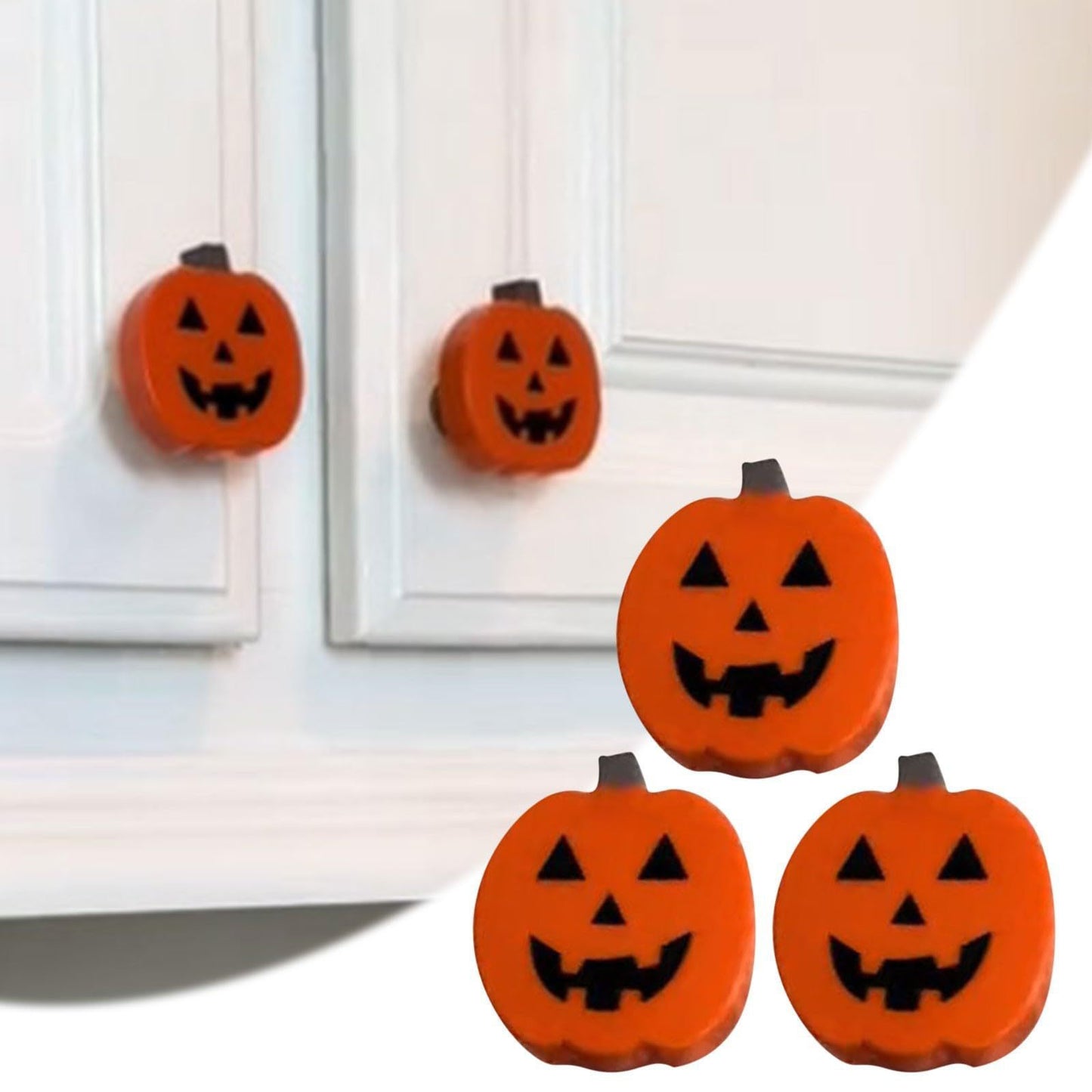 Halloween Pumpkin Cabinet Door Knob Covers