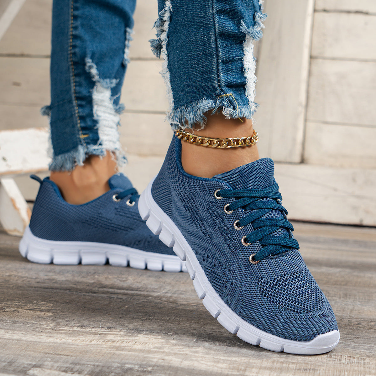 Women's Fashion Blue Running Soft Bottom Comfortable Shoes